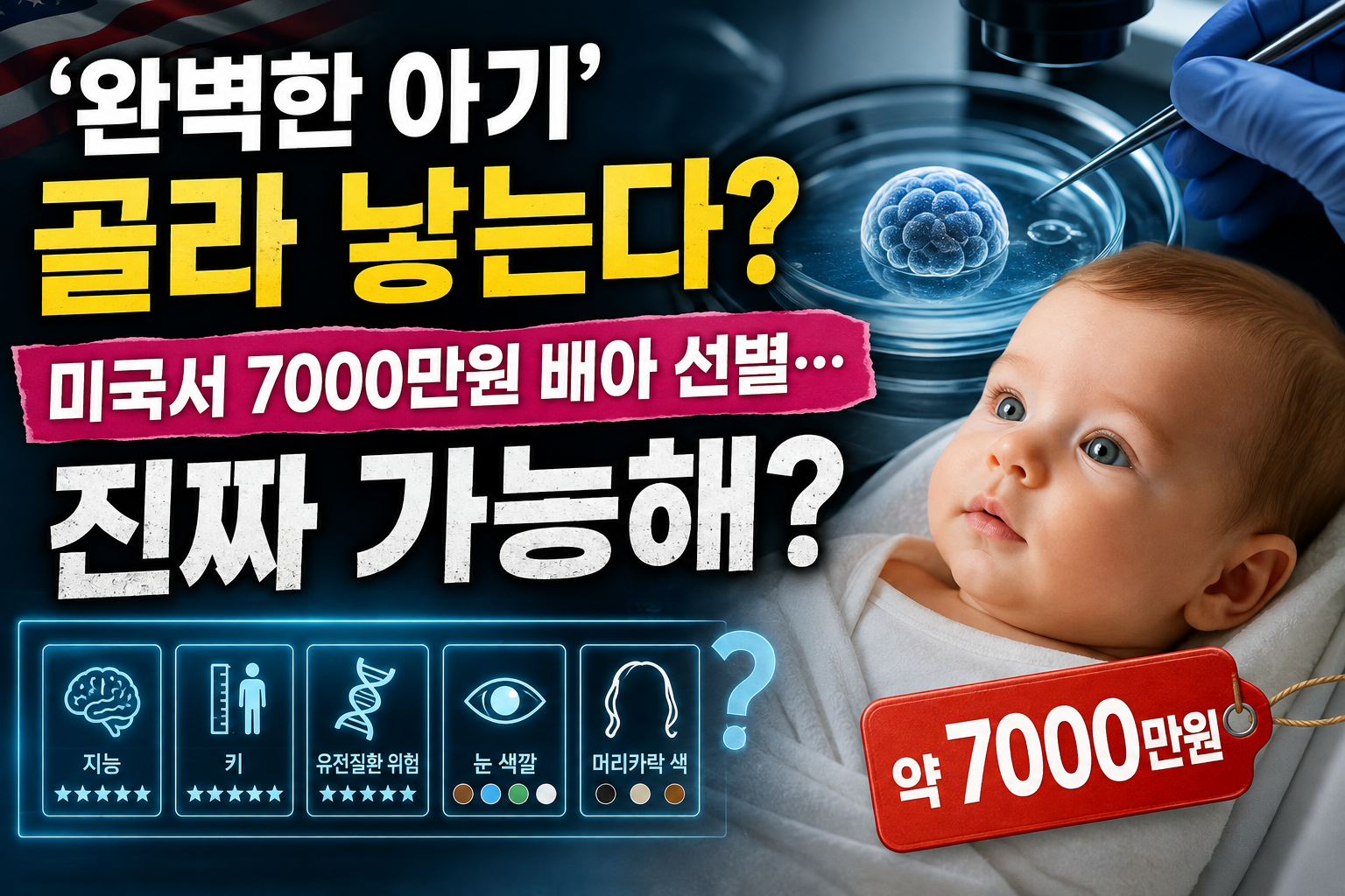 배아 선별 기술로 질병 위험과 키 지능 등 유전적 특성을 비교하는 미국 유전자 검사 서비스와 윤리 논란