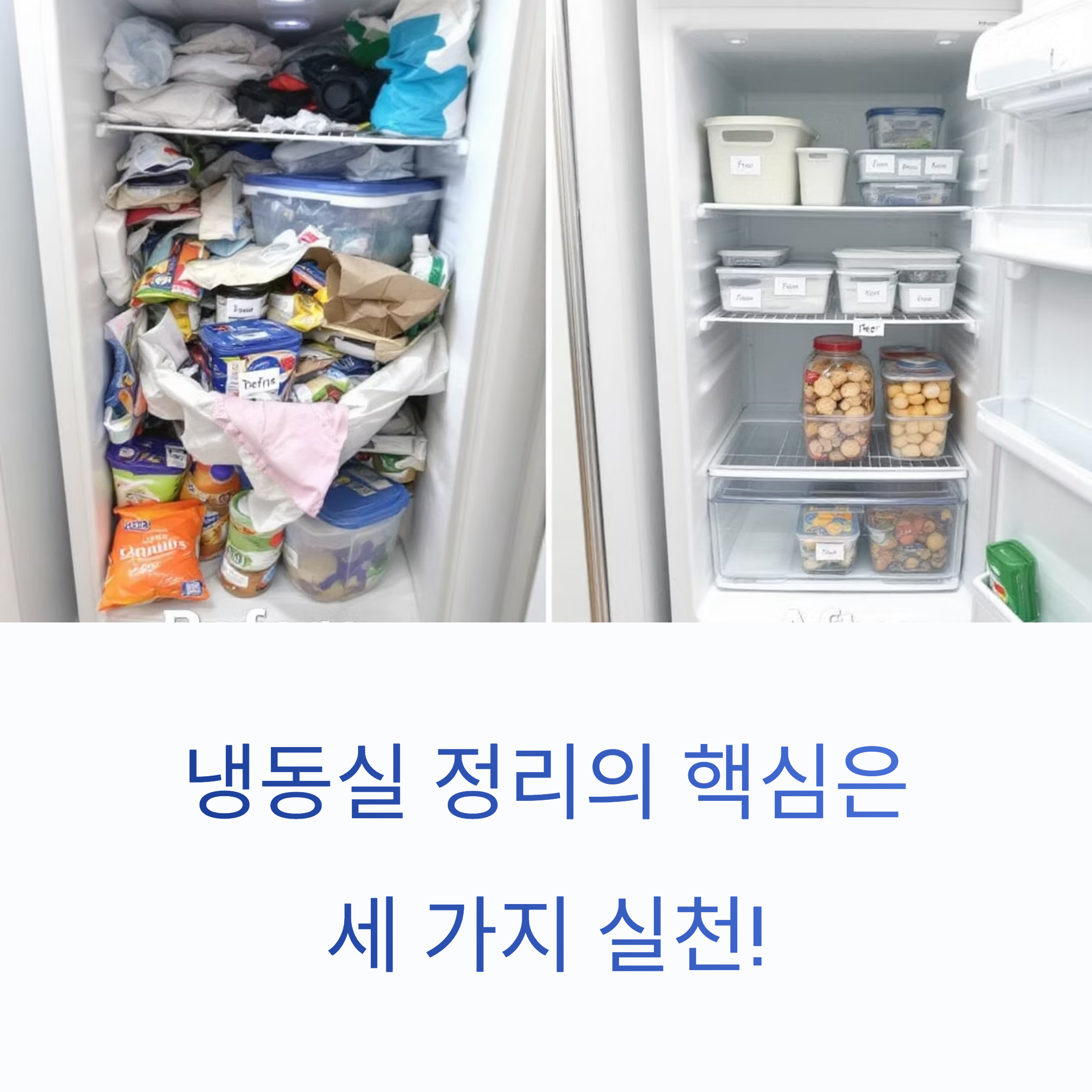 냉동실 정리의 핵심은 이 세 가지! 실천하면 공간이 살아나요