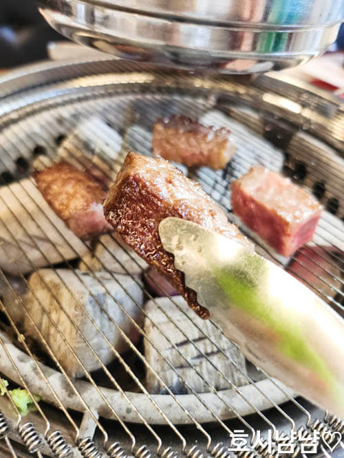 하남미사 맛집 불판에서 익은 눈꽃갈비살