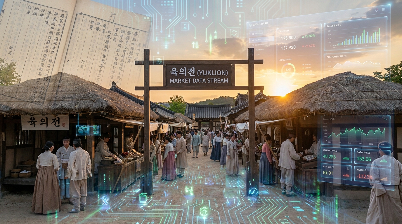 정보를 선점하여 상권을 장악했던 대군부인의 지혜를 보여주는 일러스트