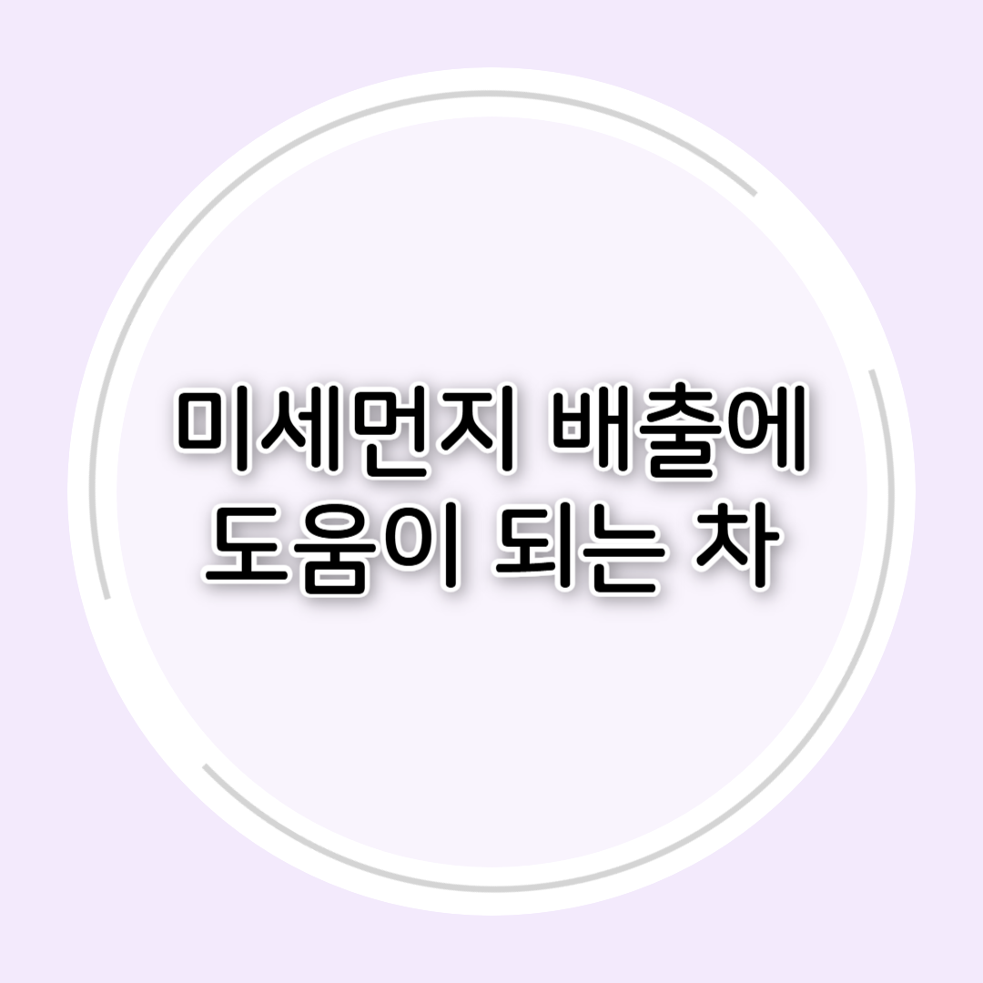미세먼지 배출에 도움이 되는 차 추천