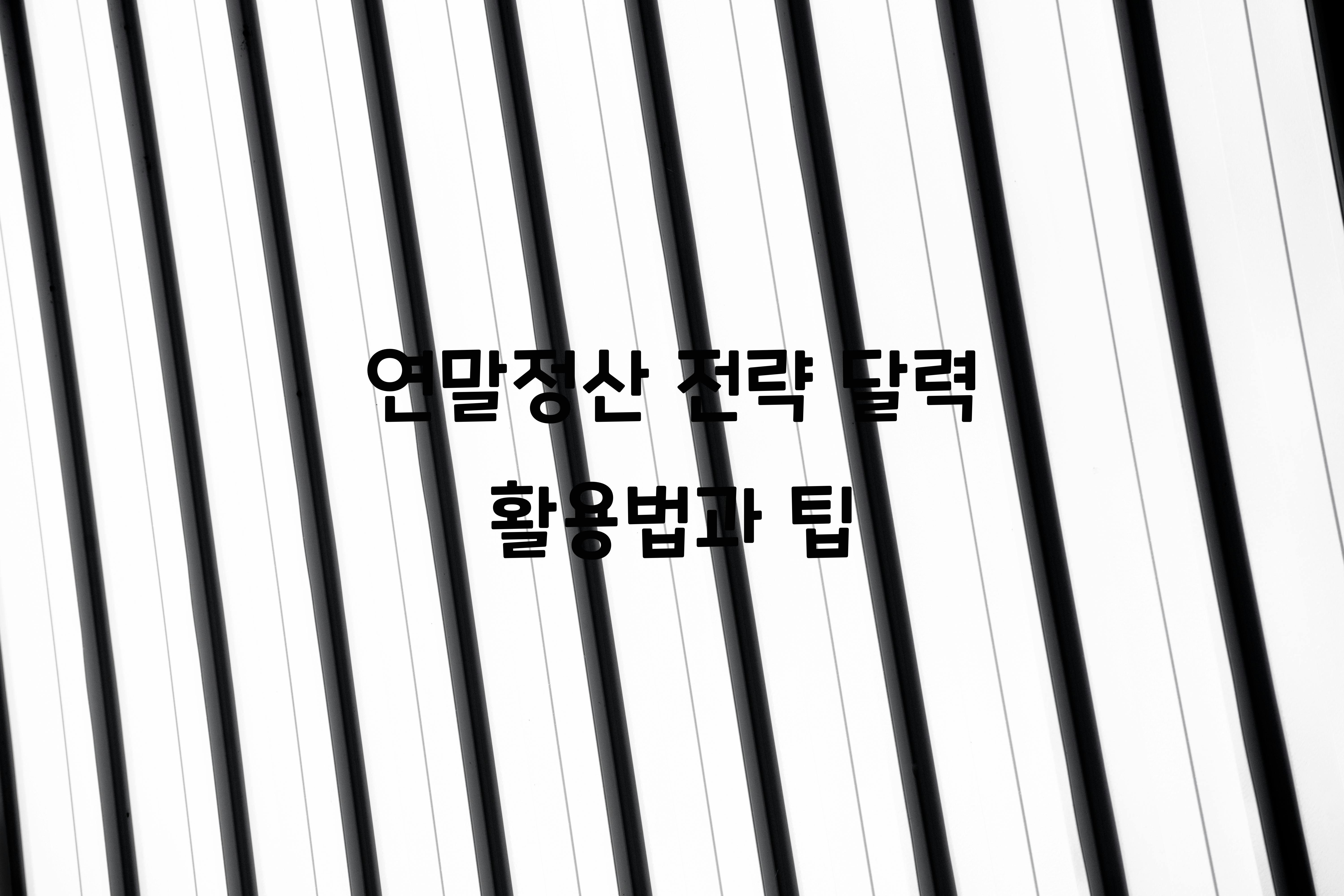 연말정산 전략 달력