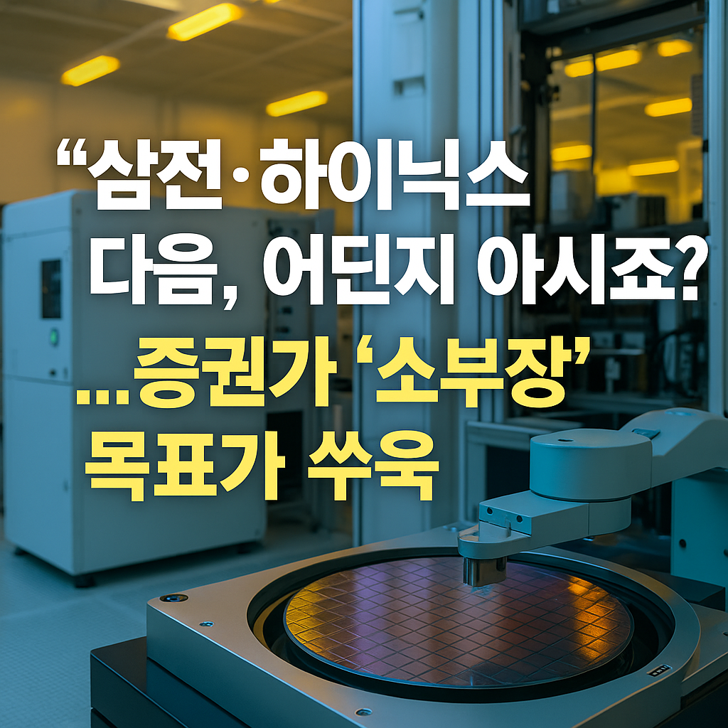 반도체 웨이퍼와 장비가 빛나는 클린룸 배경 &ndash; ALT: &ldquo;반도체 장비와 웨이퍼 설비 모습&rdquo;