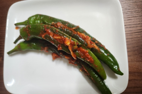 완성된 고추 소박이