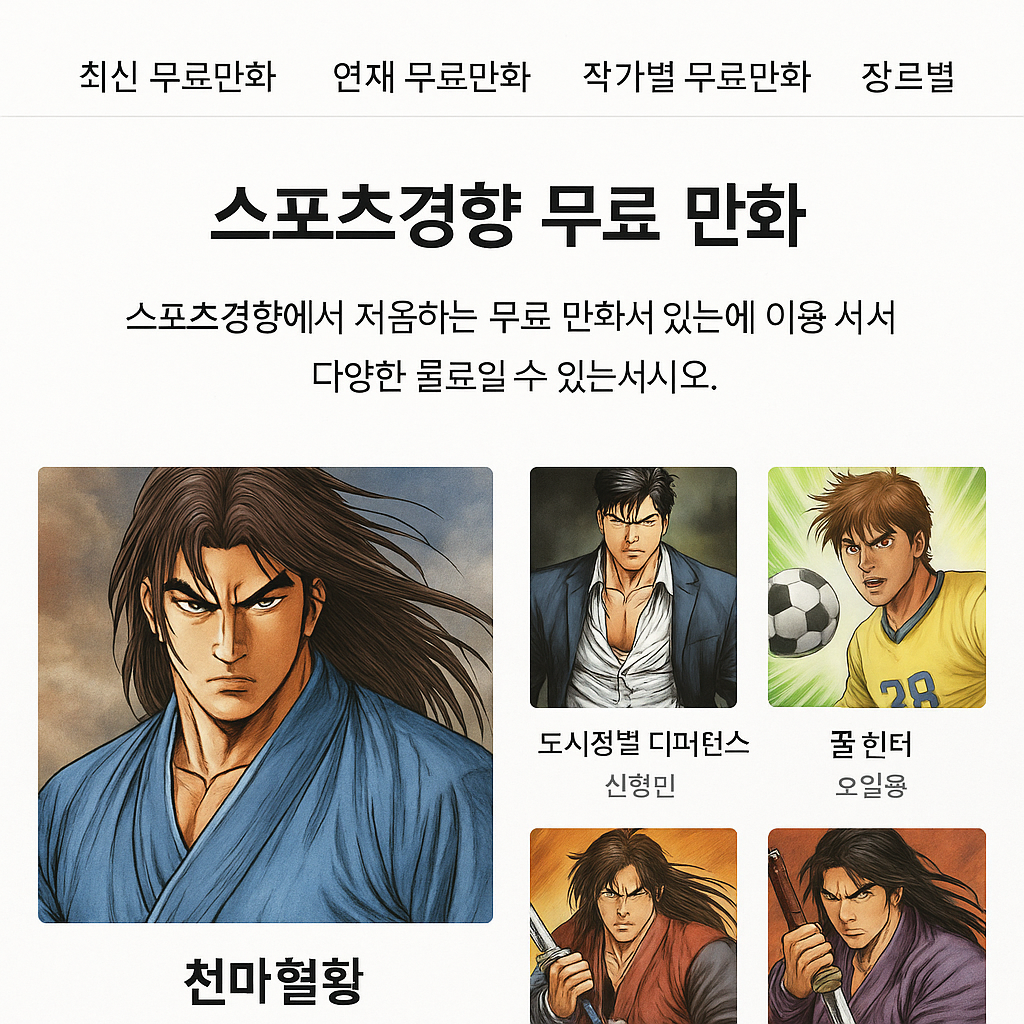 스포츠경향 무료만화 보는방법