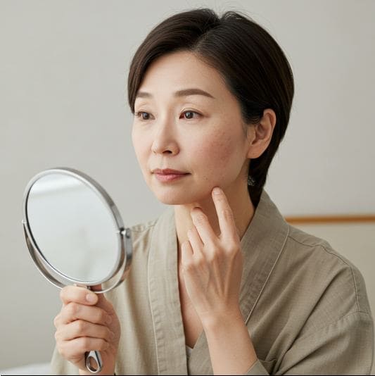 형개연교탕 효능 피부 건강, 피부 염증으로 고민하는 여성 사진