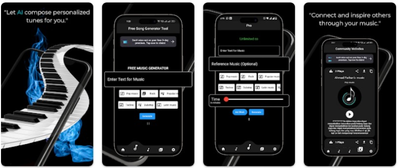 AI 음악 - 생성기앱 기능