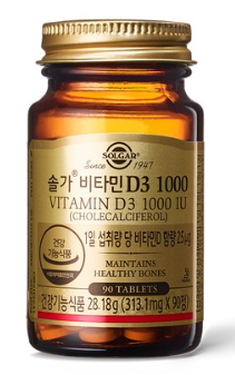 솔가 비타민 D3 1000 IU, 90정, 1개
