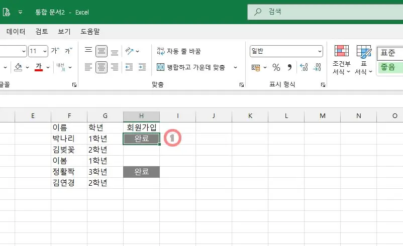 조건부서식-결과값