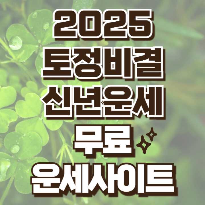 2025 무료운세 토정비결 무료사이트
