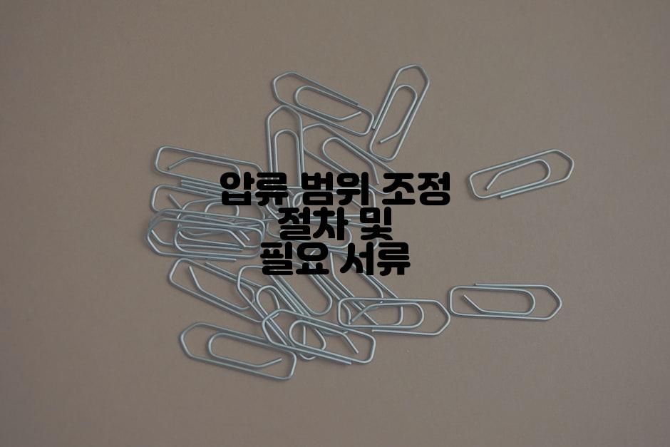 압류 범위 조정 절차 및 필요 서류