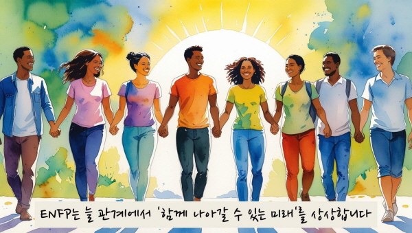 ENFP는 늘 관계에서 함께 나아갈 수 있는 미래를 상사합니다에 관한 그림