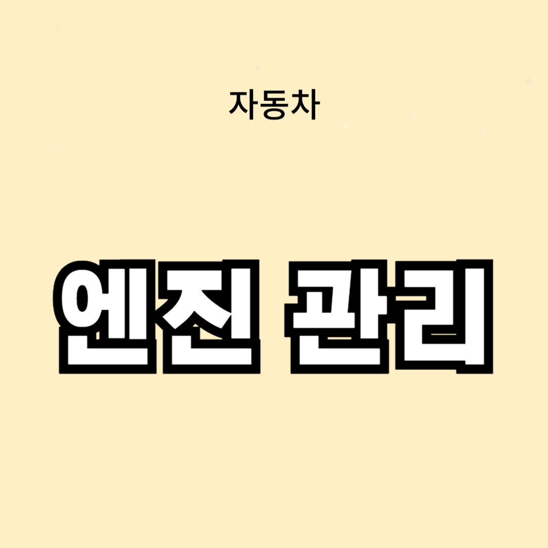 차량 엔진 관리법: 성능 유지와 연비 향상 비결