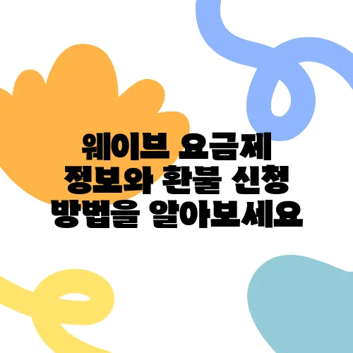 웨이브 요금제 정보와 환불 신청 방법을 알아보세요