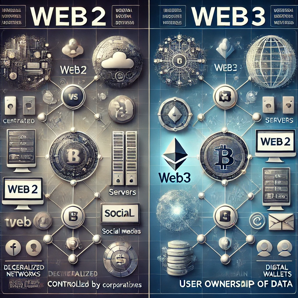 WEB2와 WEB3의 차이점과 관련된 이미지