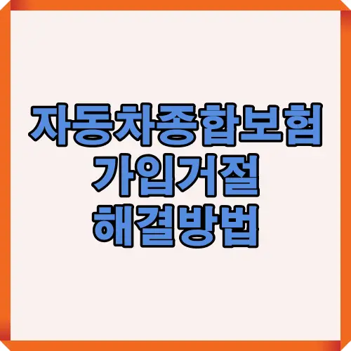 2025년 기준 자동차 종합보험 가입 거절 주요 원인, 대체 상품, 재가입 전략을 정리한 최신 인포그래픽 가이드