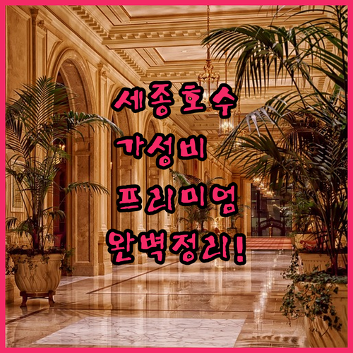 세종 호수공원 근처 가성비 숙소부터 ..