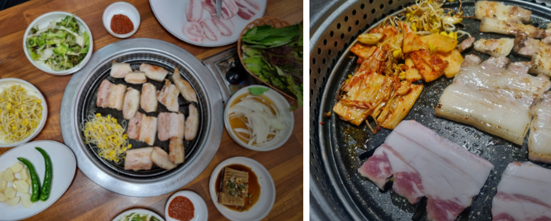 지리산-흑돼지-맛집의-한상-차림