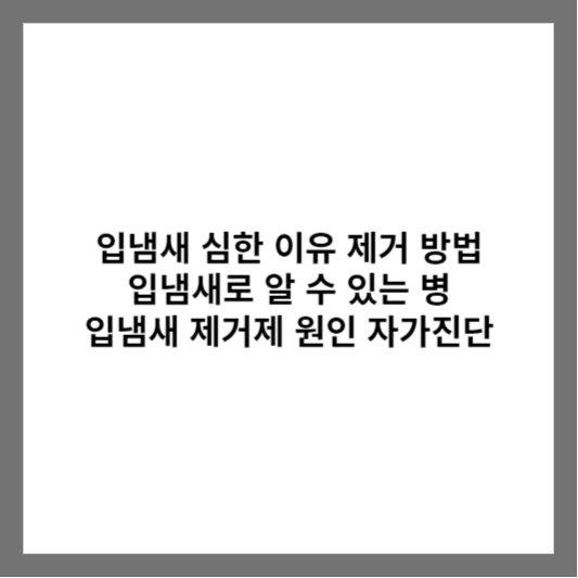 입냄새 심한 이유 제거 방법 입냄새로 알 수 있는 병 입냄새 제거제 원인 자가진단