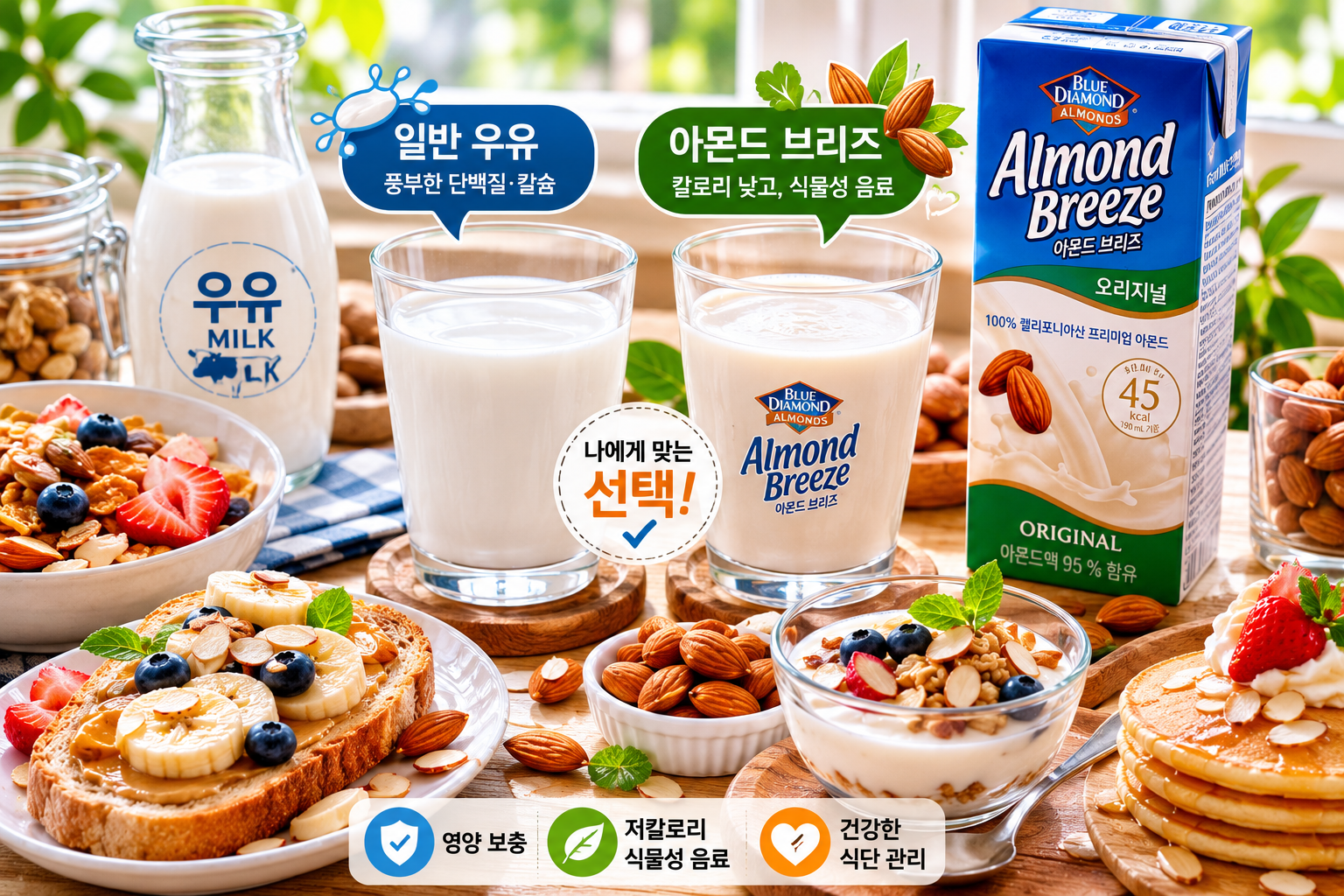 우유와 아몬드 브리즈
