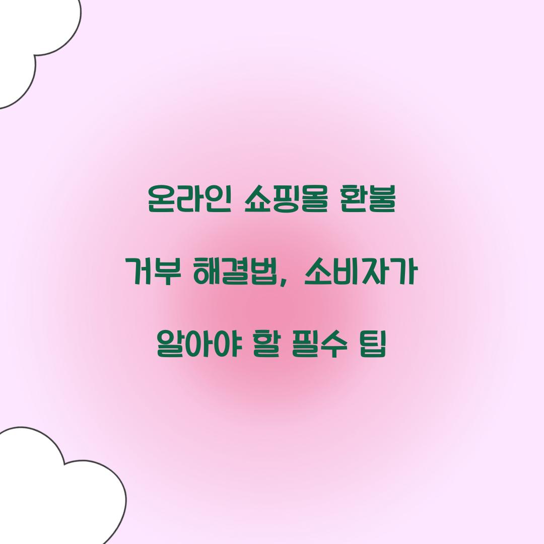 온라인 쇼핑몰 환불 거부 해결법