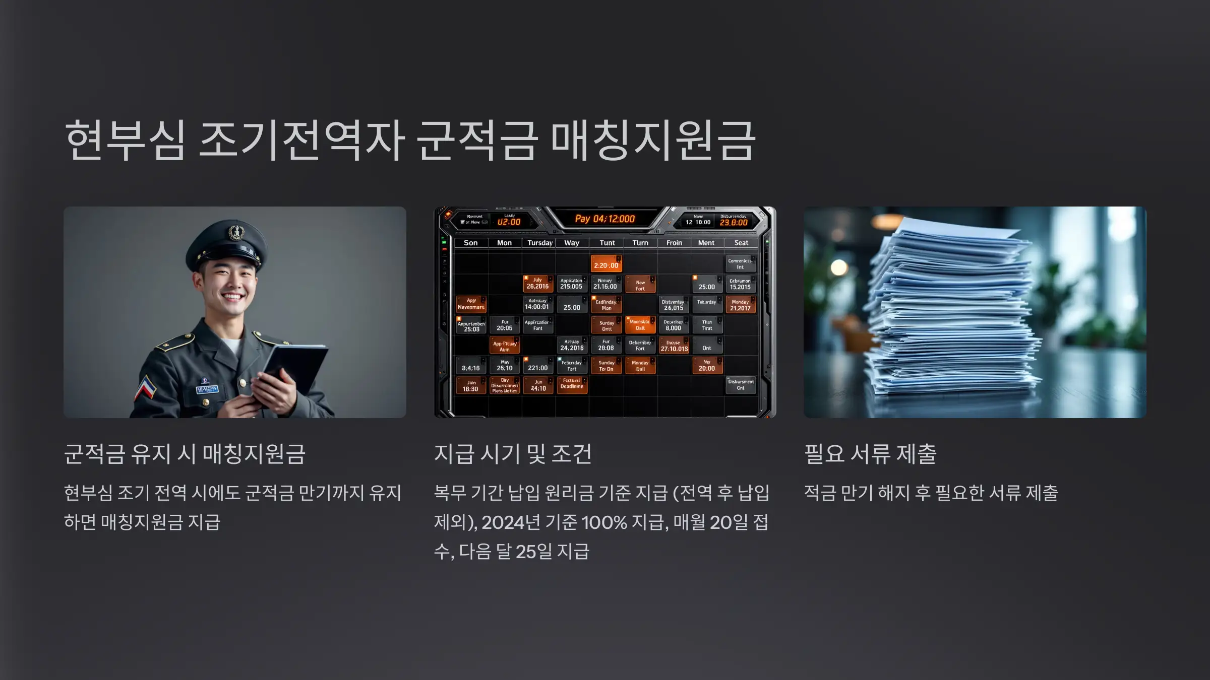 현부심 군적금 만기 시 매칭지원금 지급 여부