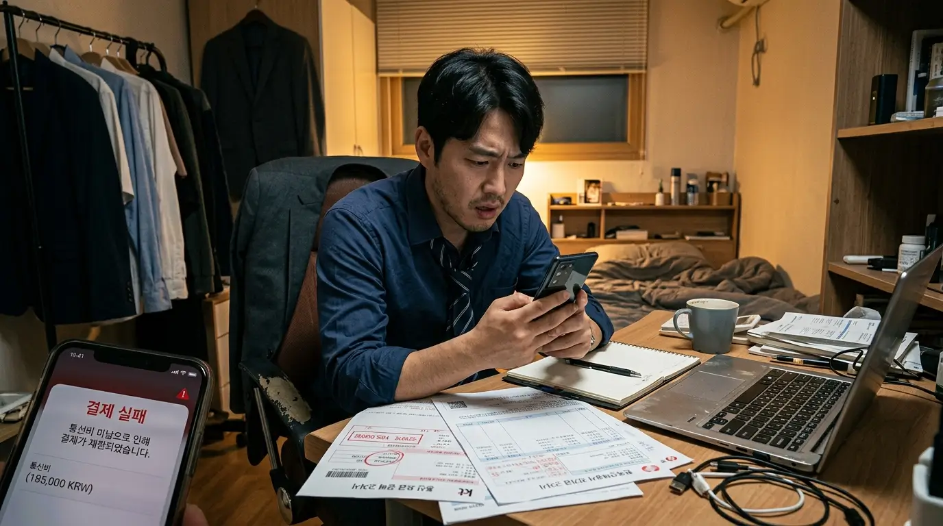 모바일-결제-차단-직장인-당황-사기-경고
