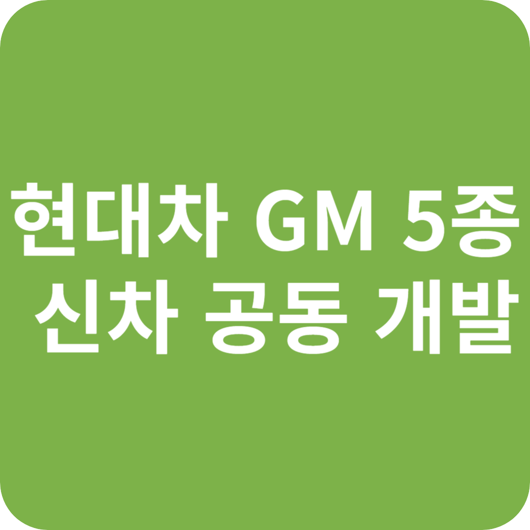 현대자동차와 GM 5종의 신차 공동 개발