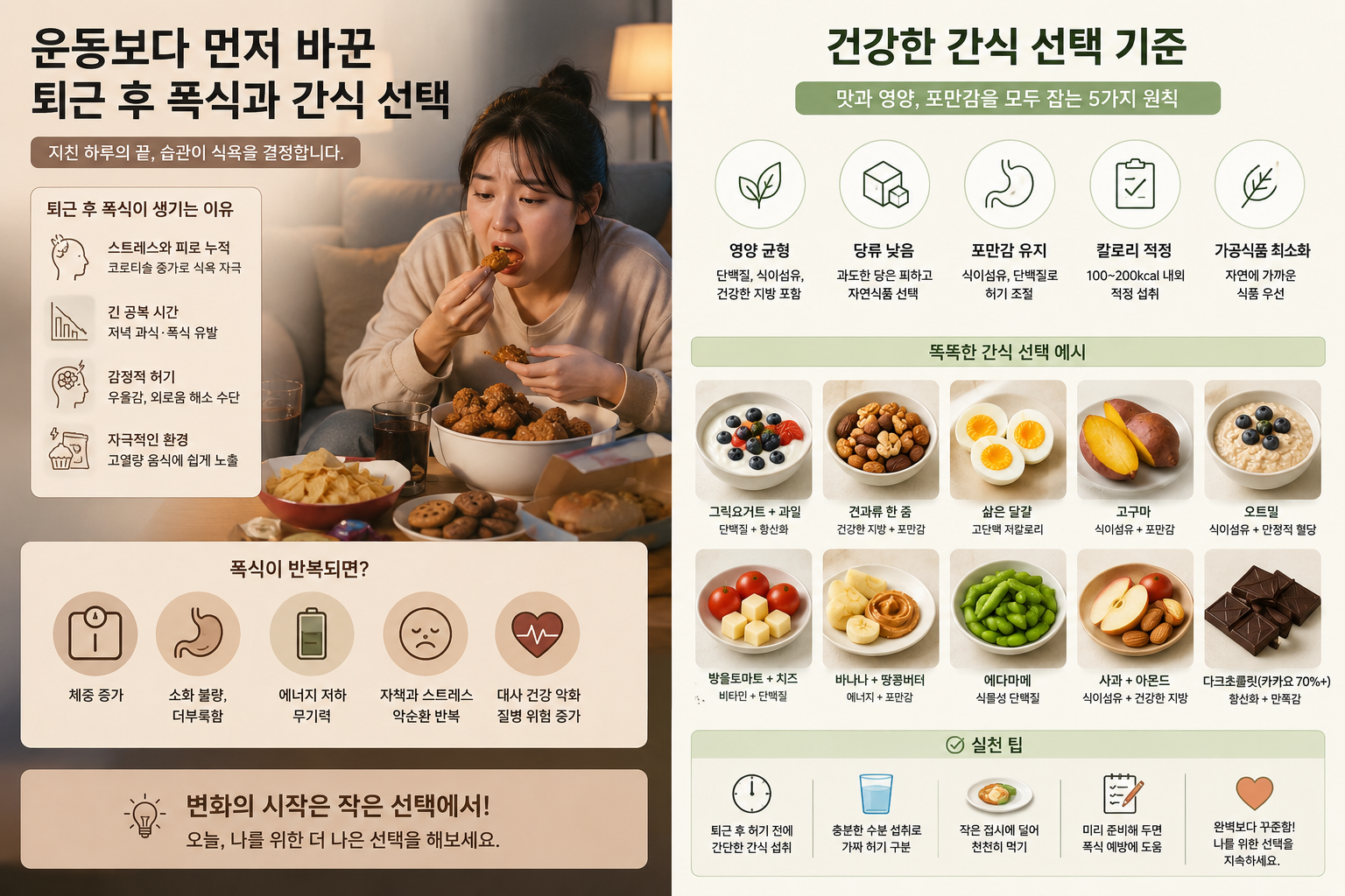 운동보다 먼저 바꾼 퇴근 후 폭식과 간식 선택 기준