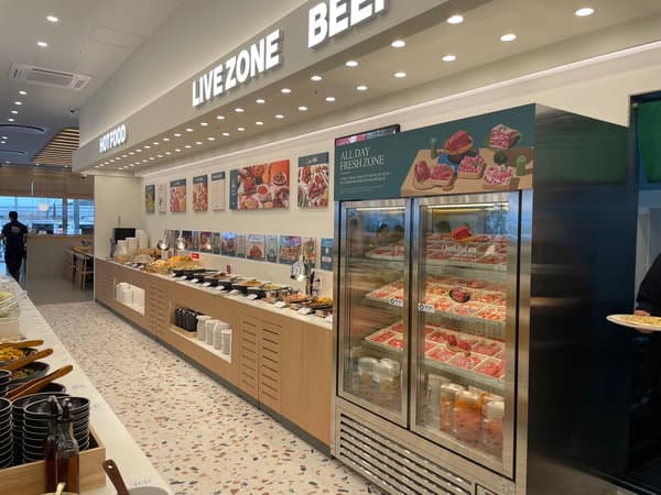 동탄2 목동 샤브올데이 샐러드바 - 핫푸드와 고기 섹션