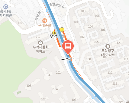 무악재역에서 인천공항 리무진 공항버스(6005번) 지도 위치