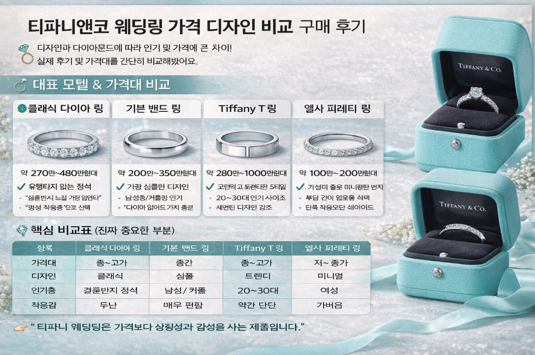 티파니앤코 웨딩링, 가격 디자인 이것만 알면 구매 꿑팁 끝