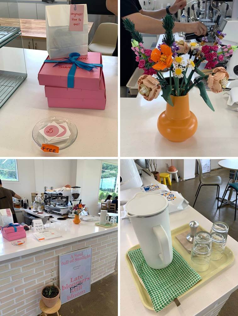 포장박스와 물, 냅킨