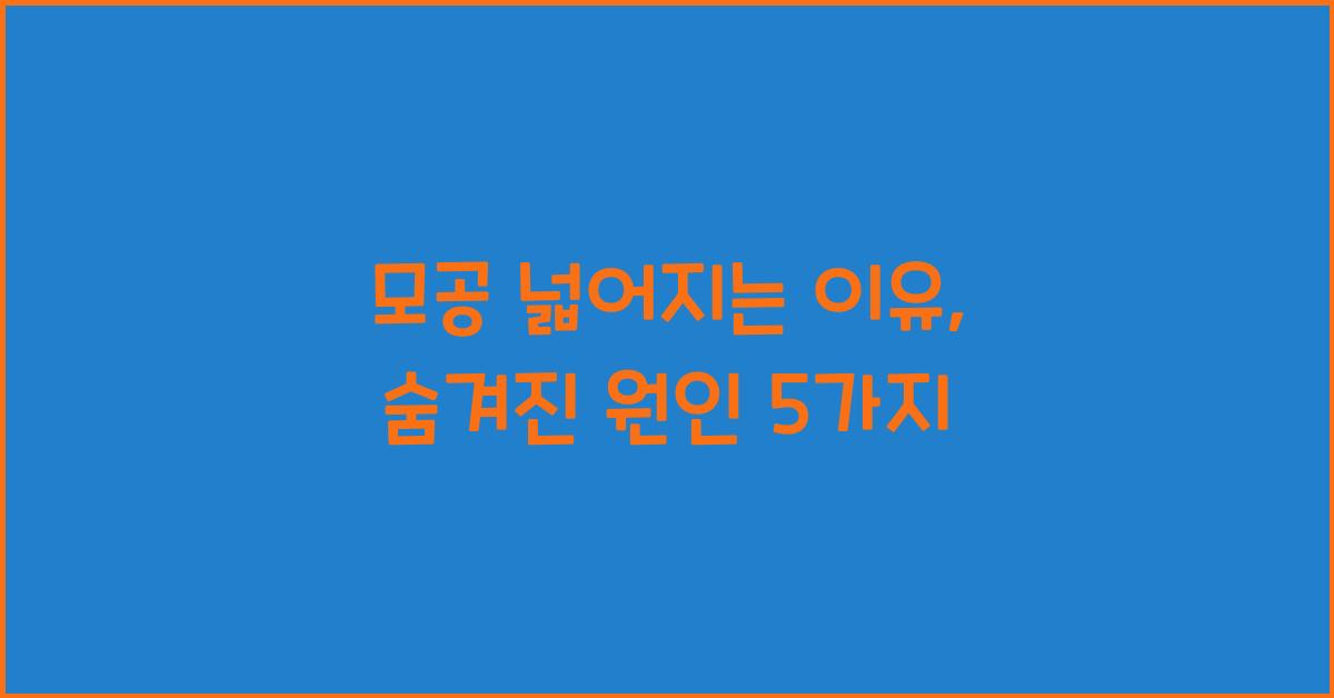 모공 넓어지는 이유