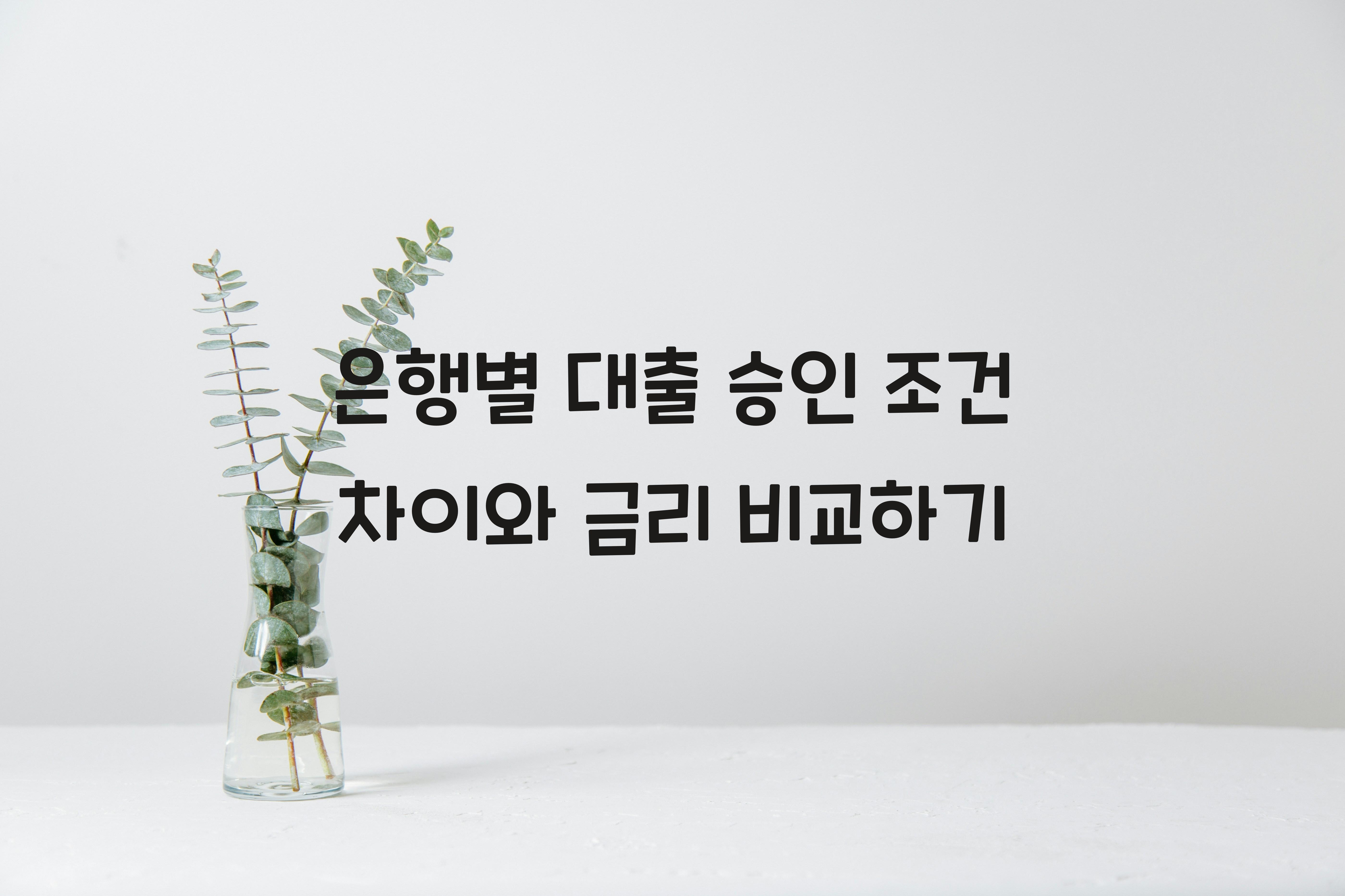 은행별 대출 승인 조건 차이