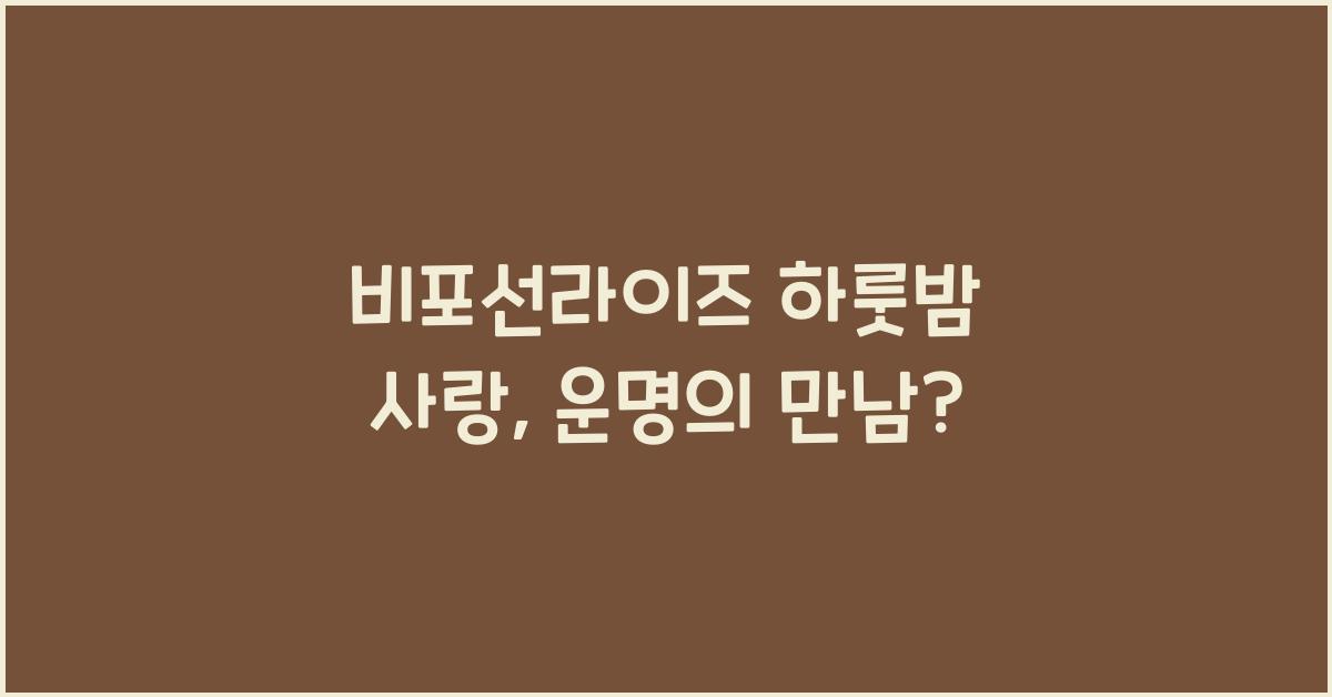 비포선라이즈 하룻밤 사랑