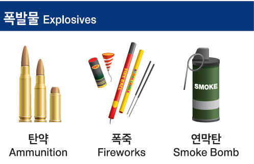 비행기 반입금지 위험물