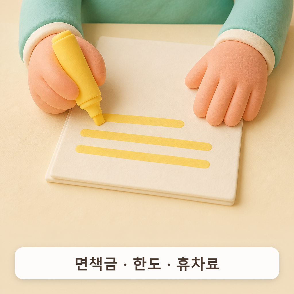 계약서 위에 형광펜으로 표시하는 손 클로즈업