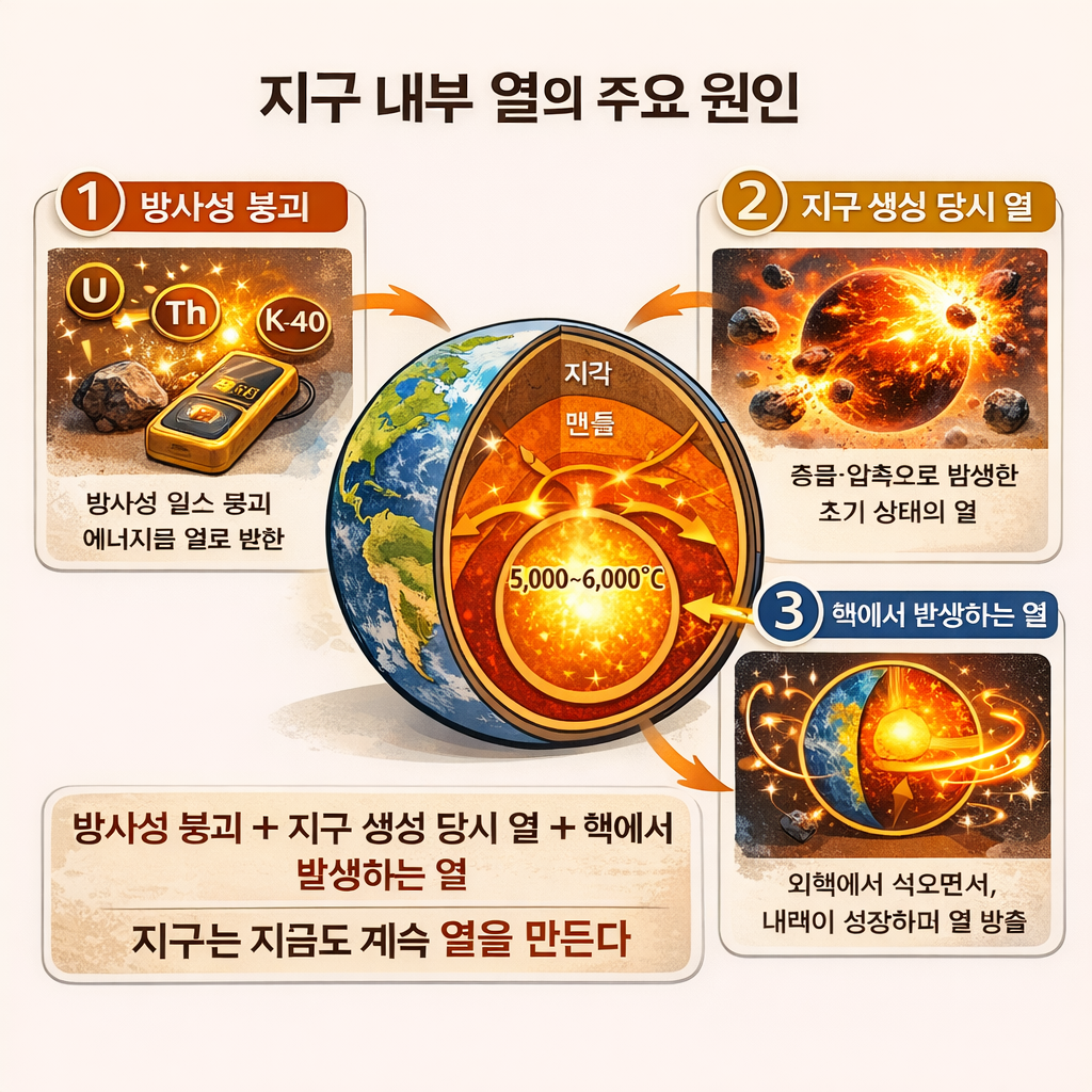 지구는 왜 식지 않을까 내부 열의 정체 완벽 정리