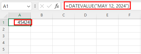 엑셀 DATEVALUE 함수 예제