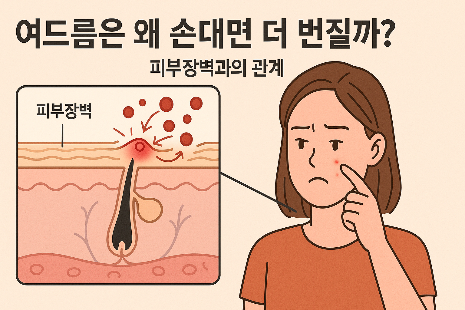 여드름은 왜 손대면 더 번질까? 피부장벽과의 관계