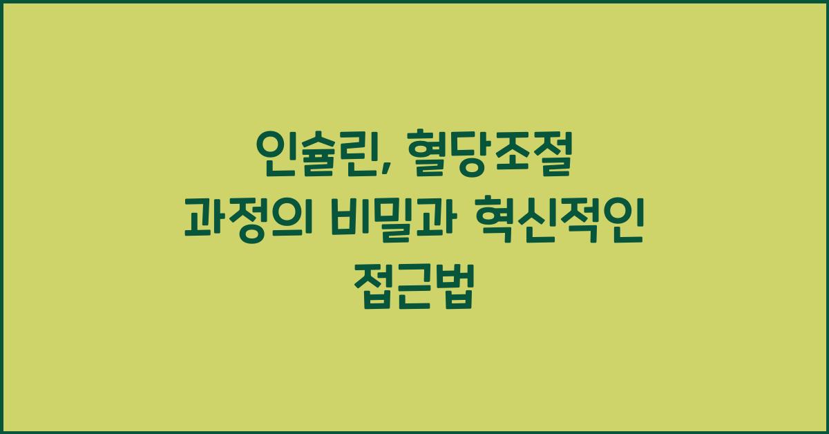 인슐린, 혈당조절 과정
