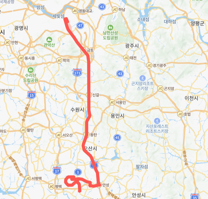 서울-평택-5401번-버스-노선