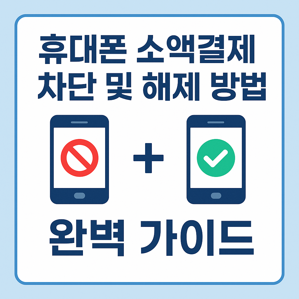 휴대폰 소액결제 차단 및 해재 방법