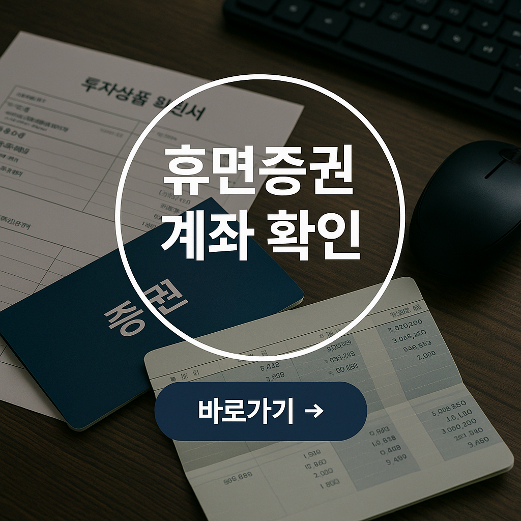 투자증권 휴면계좌 확인