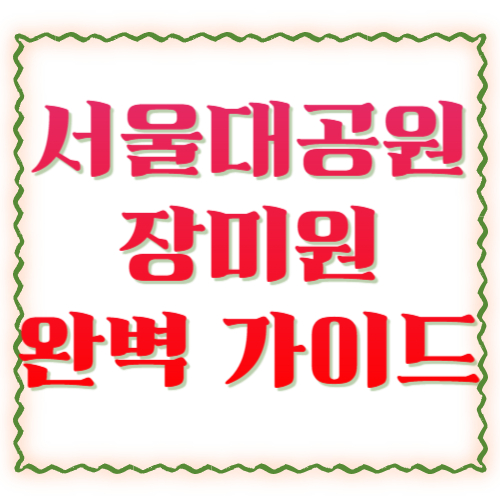 서울대공원 장미원 2026 완벽 가이드 🌹 일정·포토존·동선·꿀팁까지 총정리