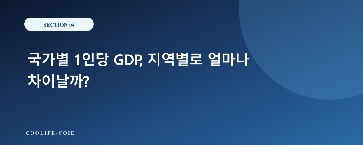국가별 1인당 GDP, 지역별로 얼마나 차이날까?