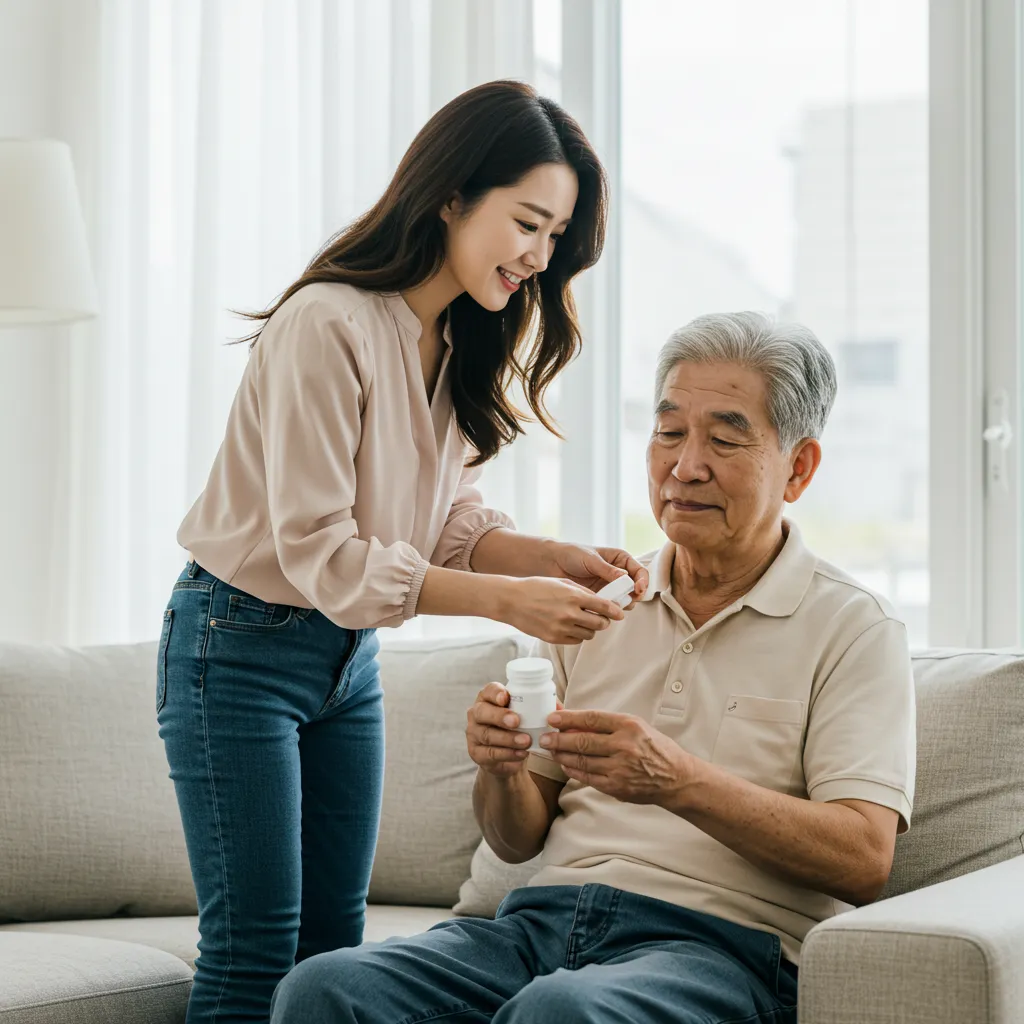 할아버지_간병_여성