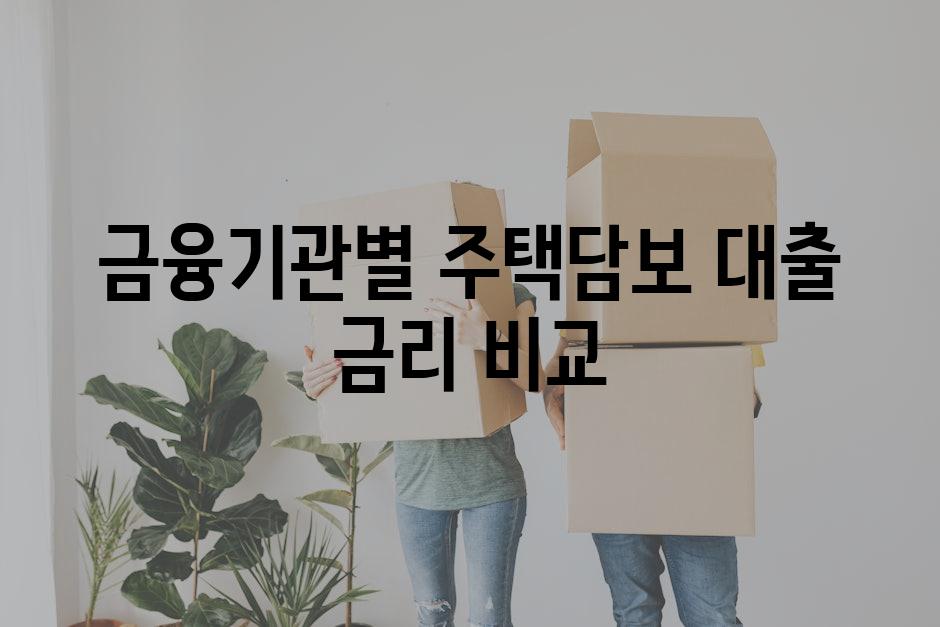 금융기관별 주택담보 대출 금리 비교