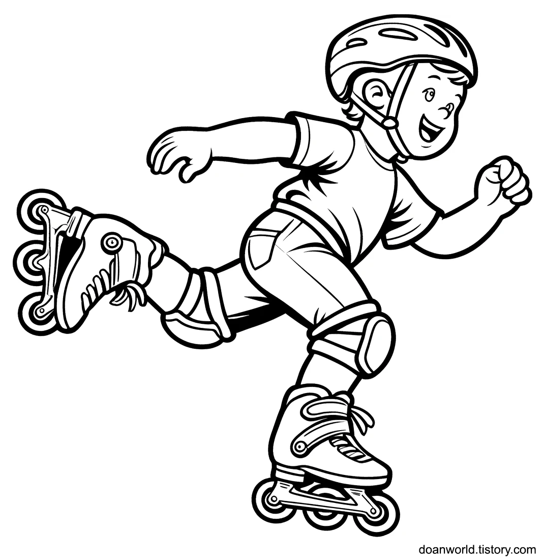 인라인 스케이트 색칠공부 도안